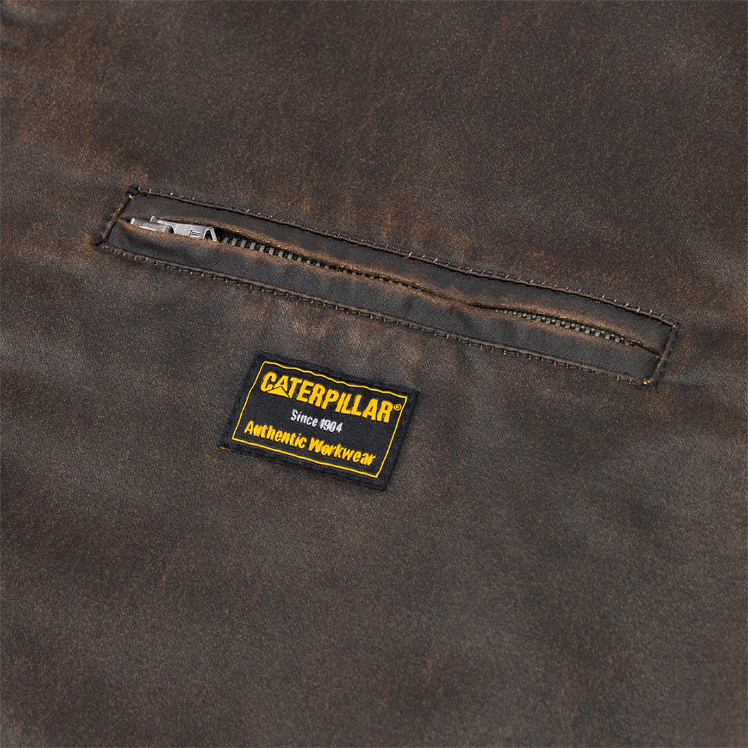 Jacket Waxed Chore para hombre color café