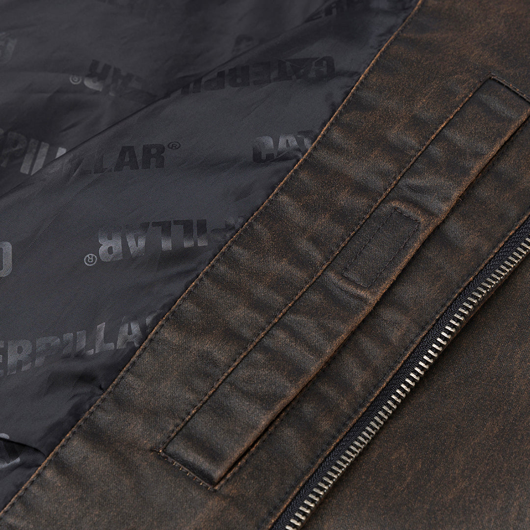 Jacket Waxed Chore para hombre color café