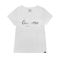 Camiseta Metallic V-Neck para mujer color blanco