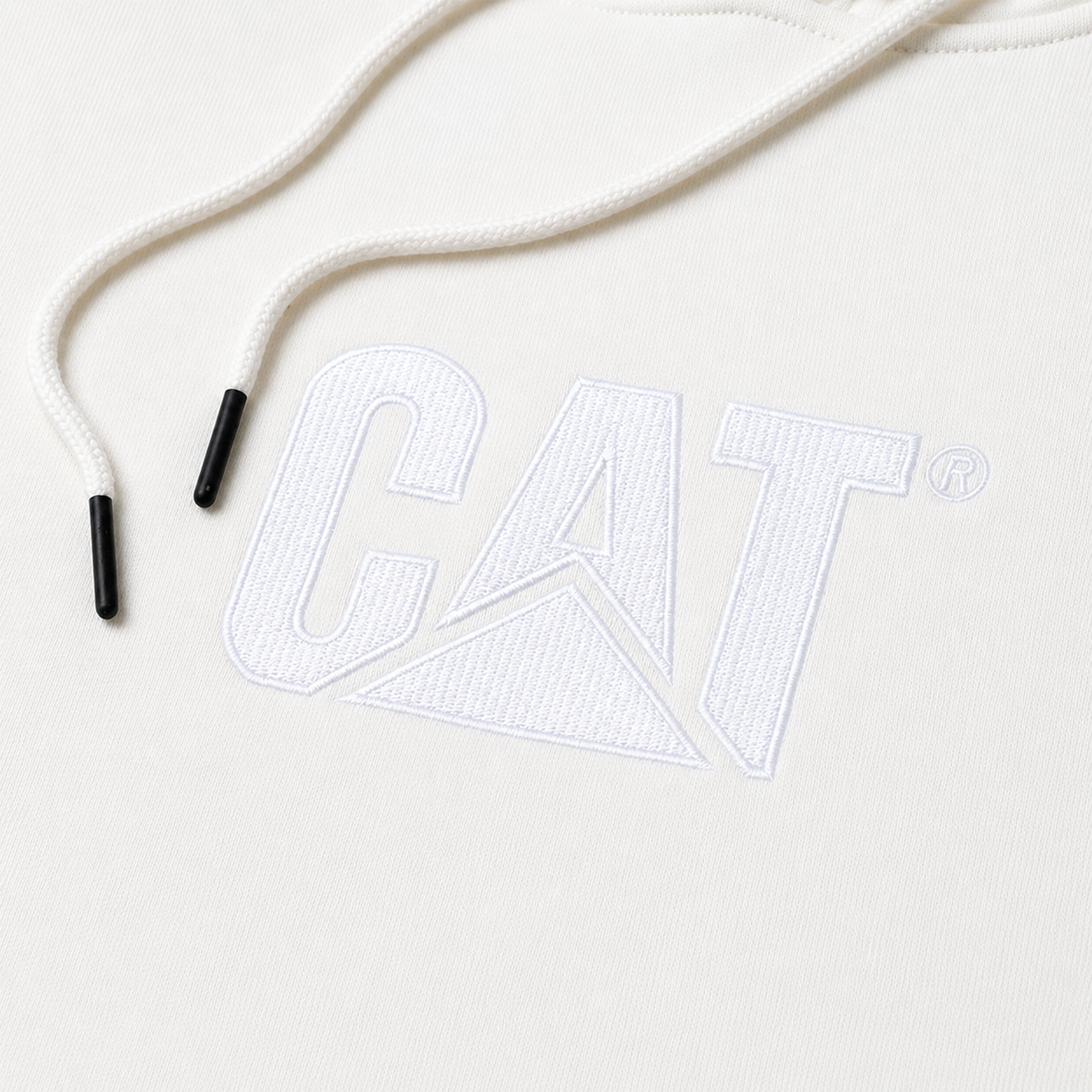 Hoodie Fleece Cat Logo para hombre color blanco