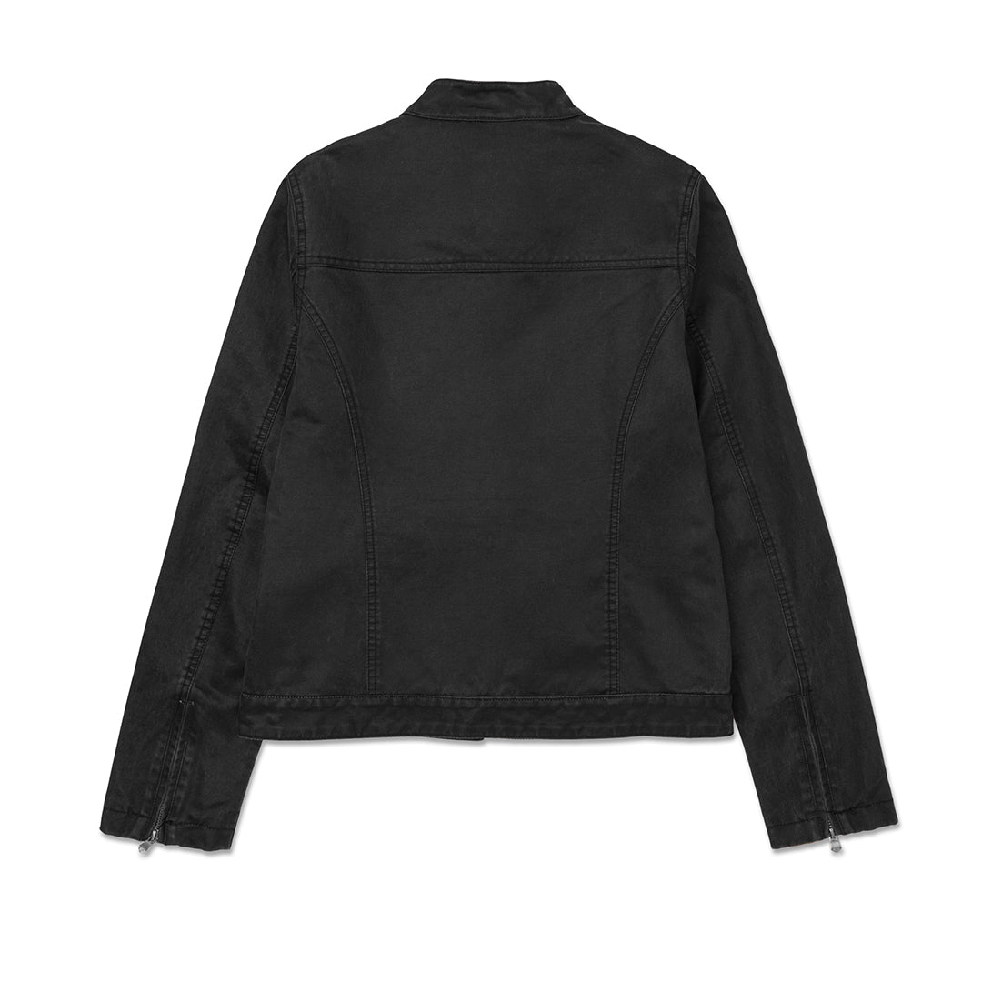 Jacket Waxed Moto para mujer color negro