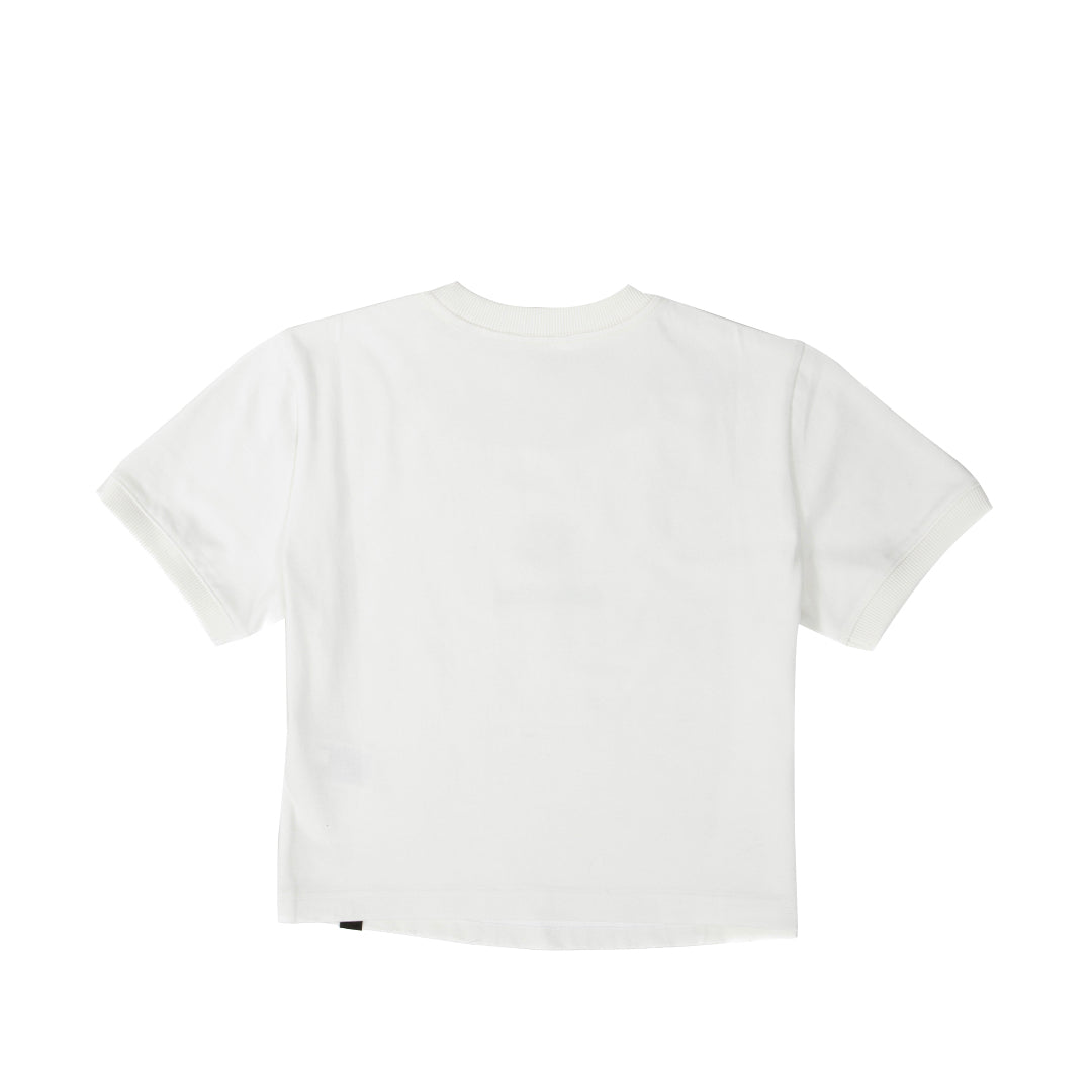 Camiseta Smiley Crop para mujer color blanco