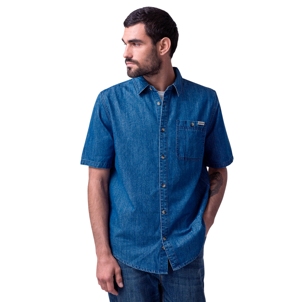 Camisa Chambray para hombre color azul